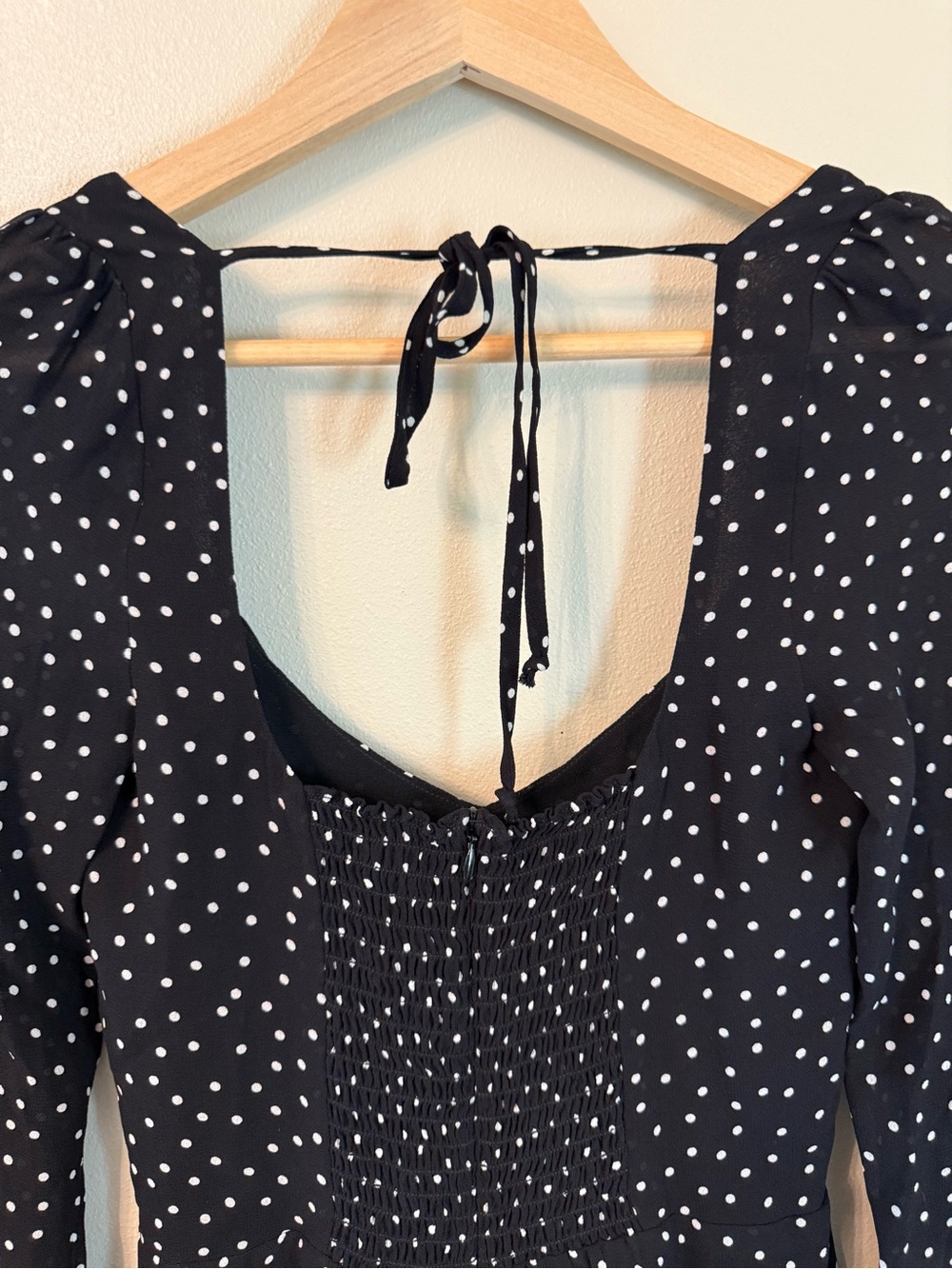 Reformation Bradshaw Mini Dress Selene Black White Polka Dot Size 2 - Picture 8 of 10